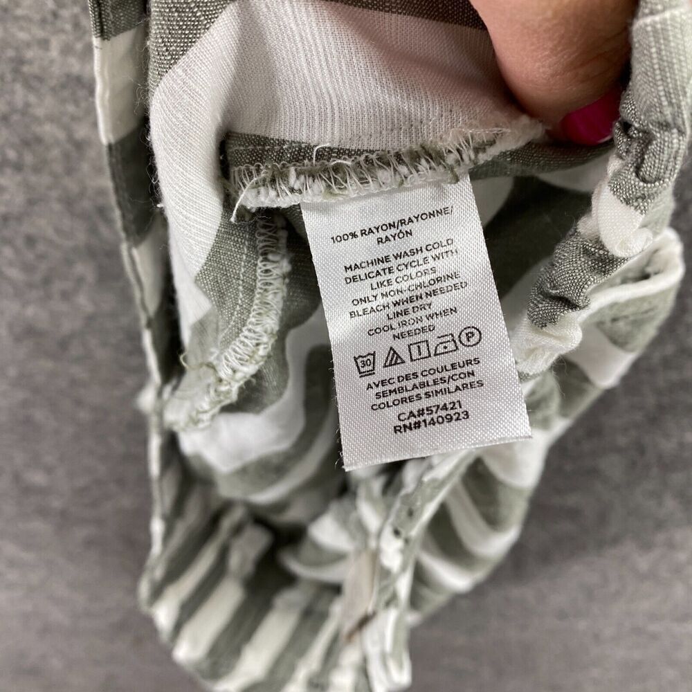 Loft Shorts Women Gray Striped S Small Rayon Mid Rise Chino Elastic Waist - Picture 4 of 10